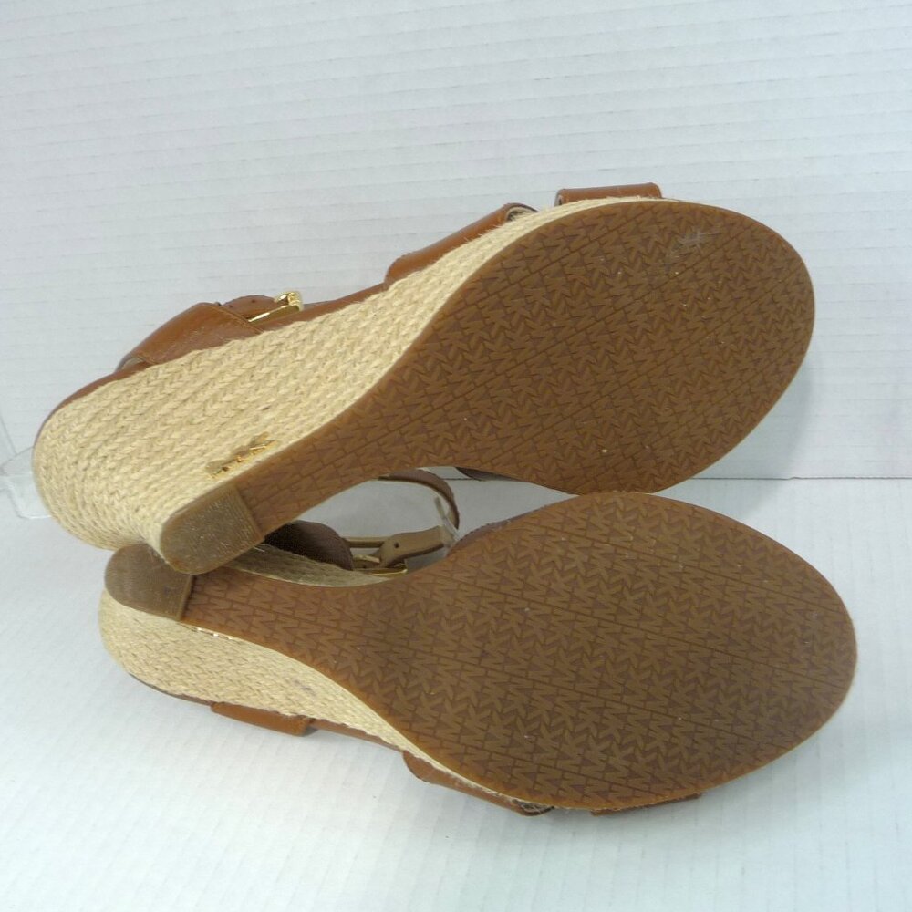 MICHAEL KORS LEATHER ESPADRILLE WEDGE 8.5 - Picture 9 of 14